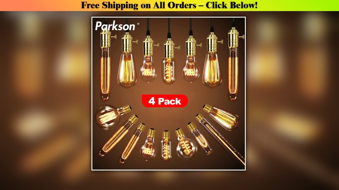 4pcs/lot Retro Edison Light Bulb E27 220V 40W ST64 G80 G95 T10 T45 T185 A19 A60 Filament Light
