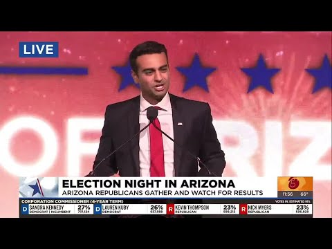 Candidate for attorney general Abraham Hamadeh speaks to Arizona Republicans
