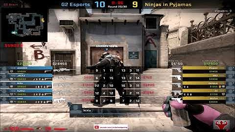 NiKo CS:GO POV (G2)(28-17) vs NiP / mirage / Flashpoint 3 [no sound]