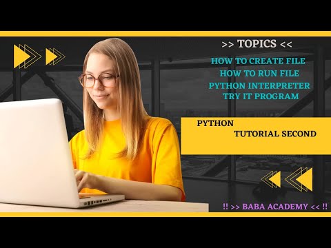 How to create file and run file python interpreter try it program !! BABA ACADEMY !! #python #code
