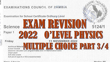 2022 SCIENCE PAPER 1 Multiple Choice Part 3 of 4  #physics #exampreparationtips  #gcse #ecz