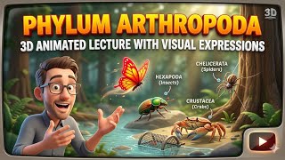 Phylum Arthropoda Explained in 3D | Animated Zoology Lecture with Visual Learning 🦋🕷️🦀