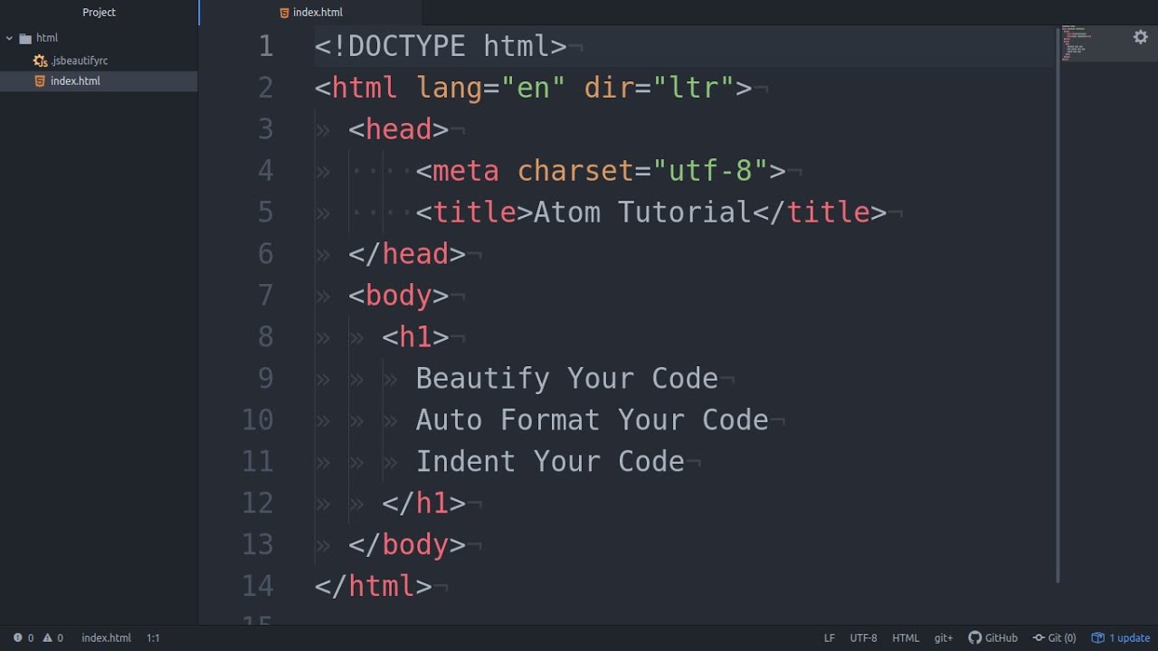 Beautify / Auto Indent / Reformatting Code In Atom Automatically ⚛️