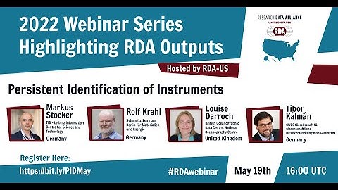 Persistent Identification of Instruments  May 19 2022