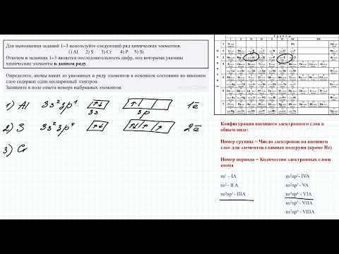 Химия ЕГЭ разбор 1 задания ( Количество неспаренных электронов на внешнем слое)