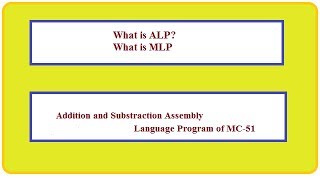 Addition & Subtruction Program of Mc 51| Assembly Language Program of Microcontroller 8051|