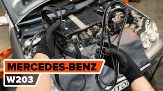 How to change serpentine belt on MERCEDES-BENZ W203 C-Class [TUTORIAL AUTODOC]