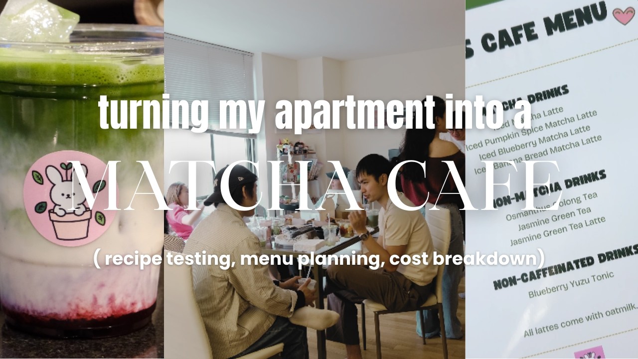 turning my apartment into a matcha cafe | home cafe | menu planning & recipe testing