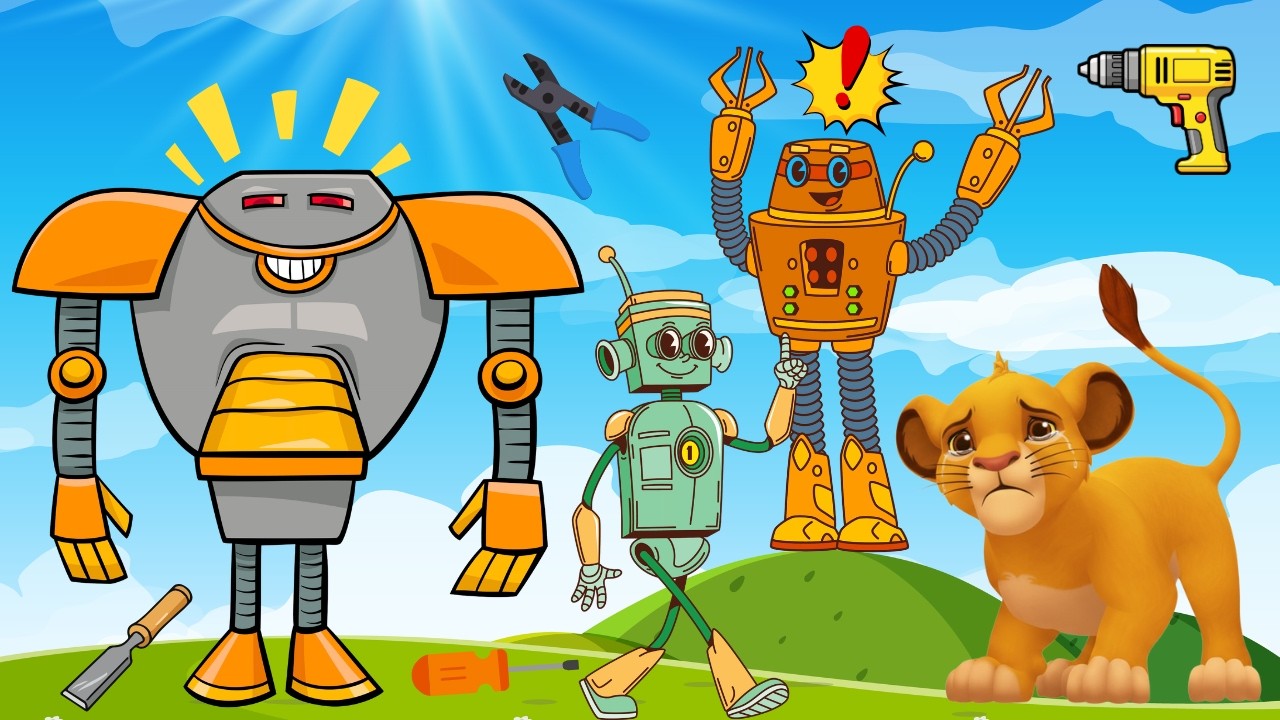 حدوتة سيمبا ملك الغابة و الروبوت الخارق|حواديت قبل النوم|قصص أطفال بالعامية|حواديت مع لى لى