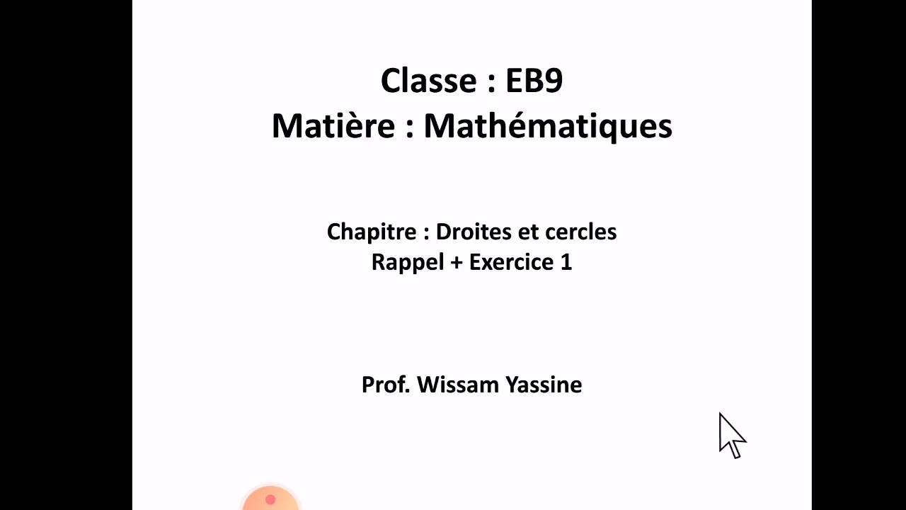 EB9. Maths. Droites et cercles