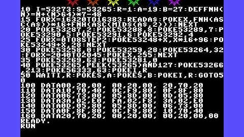 Commodore 64 BASIC: Sprites on the border (no machine language)