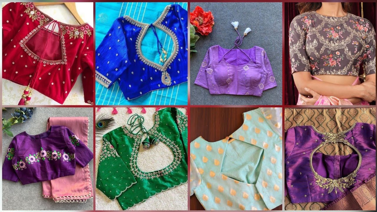 Latest Boat Neck Blouse Design/Latest Blouse Neck Design Front and Back