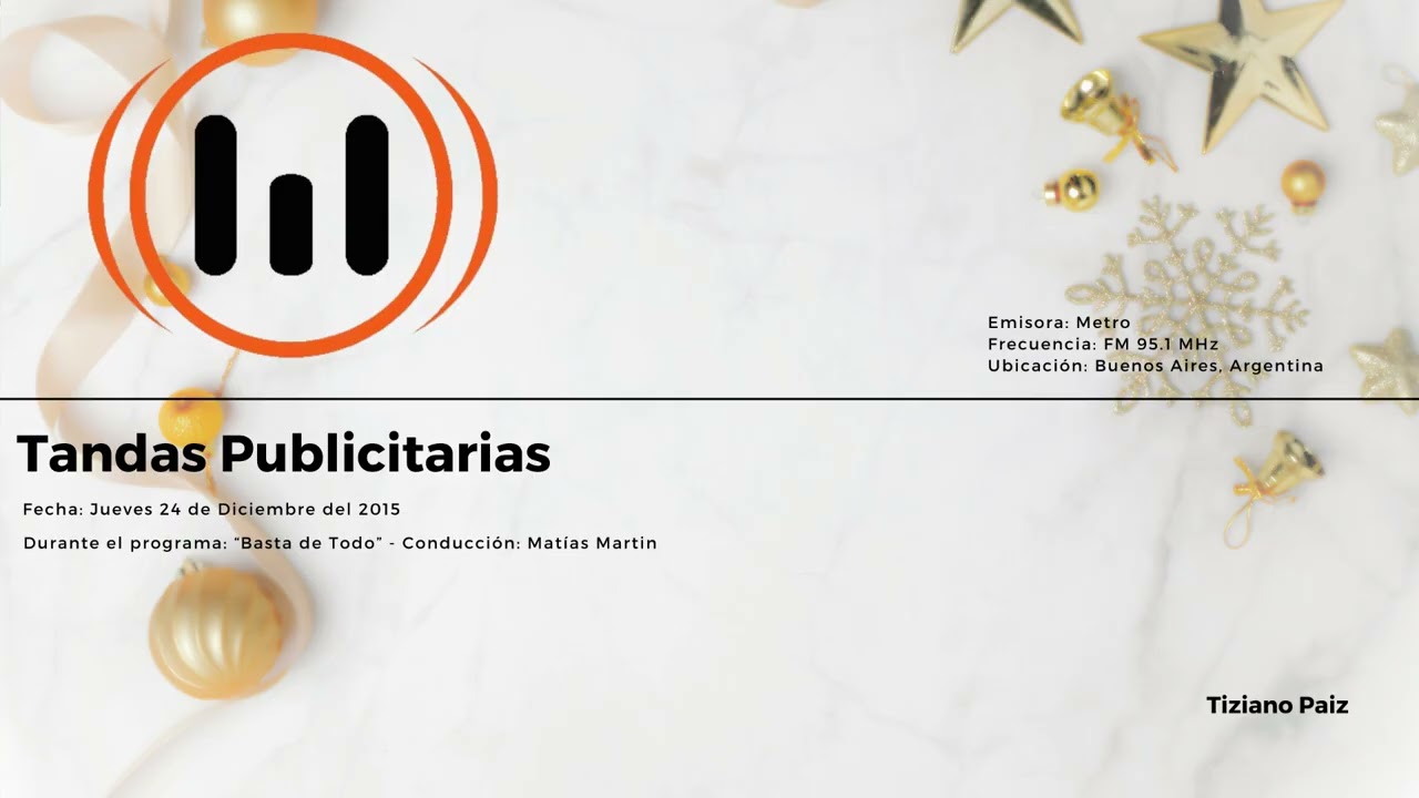[FM 95.1] Metro · Tandas - 24 de Diciembre del 2015