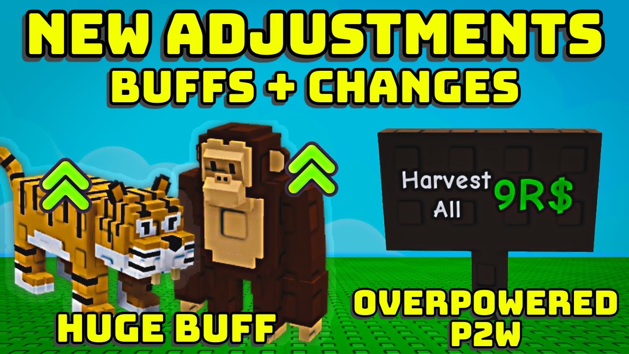 🐵 CHIMPANZEE BUFF, TIGER BUFF AND MORE ADJUSTMENTS IN GROW A GARDEN