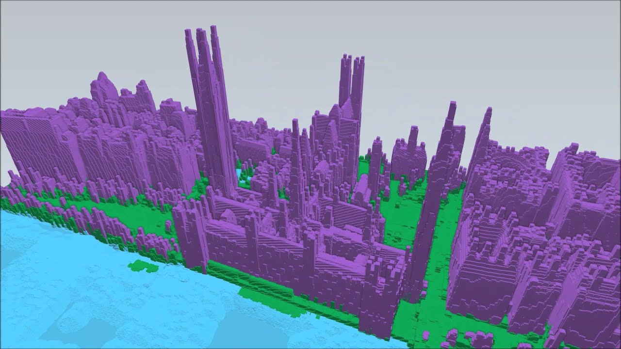 Waterloo Station, the Palace of Westminster and Westminster Abbey in Excel 2016 3D Maps