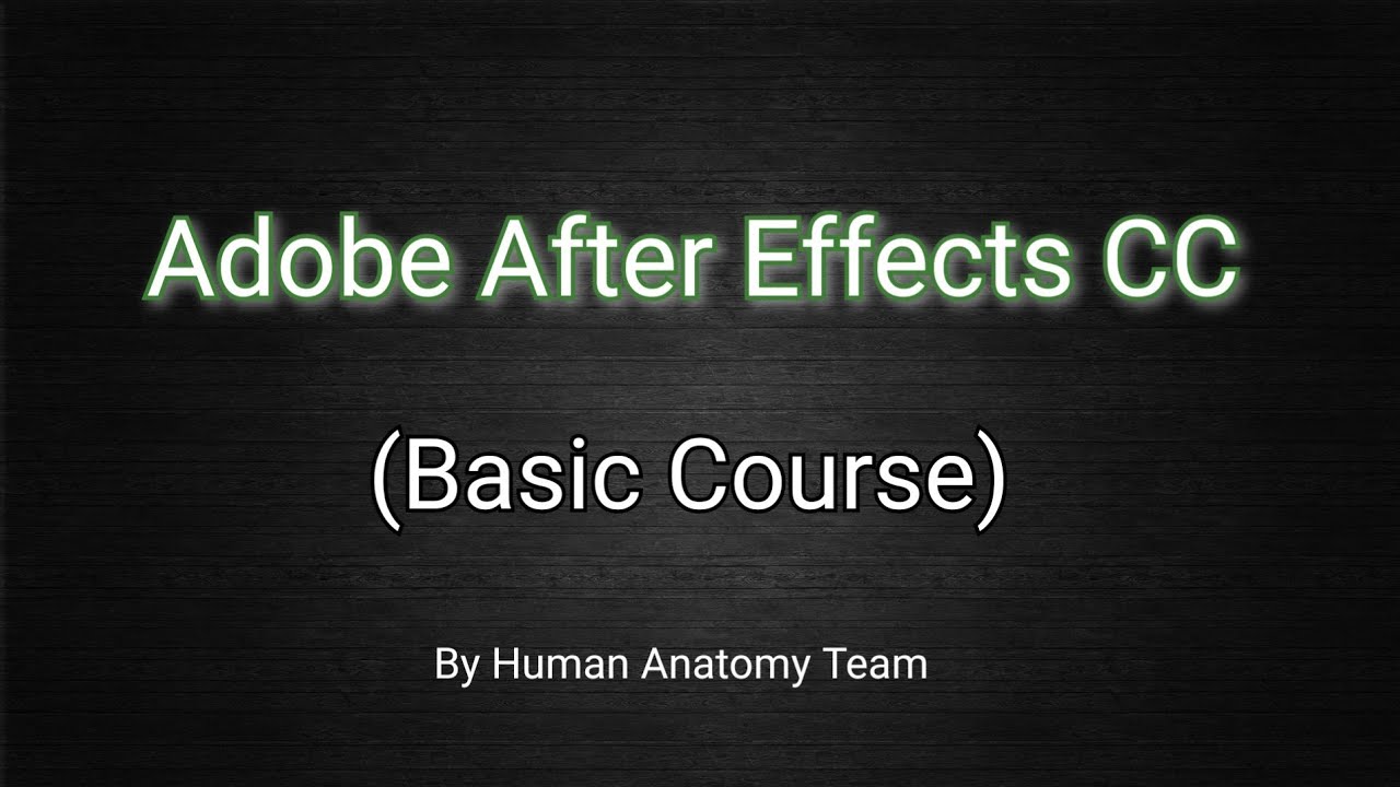 Adobe After Effects Basic Course - YouTube