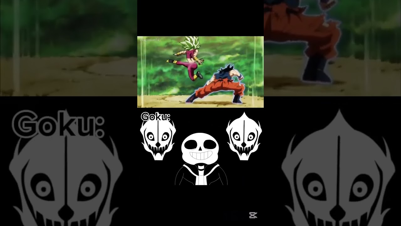 Goku esquivando los ataques de kefla