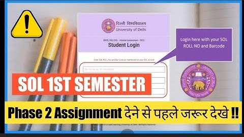 DU SOL FIRST SEMESTER PHASE-2 ASSIGNMENT IMPORTANT POINT DISCUSS 2023 - Ho