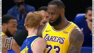 LeBron James Hard Screen on Nico Mannion - Lakers vs Warriors | March 15, 2021 | 2020-21 NBA Season