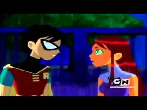 Robin And Starfire Kiss