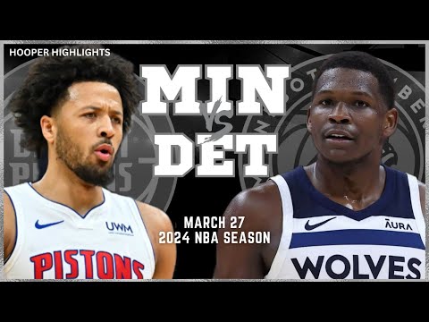 Minnesota Timberwolves vs Detroit Pistons Full Game Highlights | Mar 27 | 2024 NBA Season