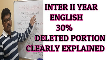 INTER 2nd YEAR ENGLISH 30% DELETED PORTION- CLEARLY EXPLAINED-LATEST UPDATES | I AM A TEACHER@MAJEED