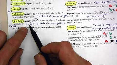 2.5 (1 of 2) Reasons Using Properties from Algebra