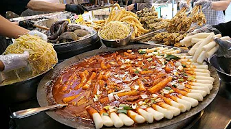 The World's Best Street Food!! Amazing Korean Tteokbokki, Fried Food - Top 5 / Korean Street Food