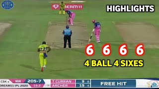 Jofra Archer 4 Sixes On 4 Balls of Lungi Ngidi - Jofra Archer Batting vs CSK in IPL - RR vs CSK