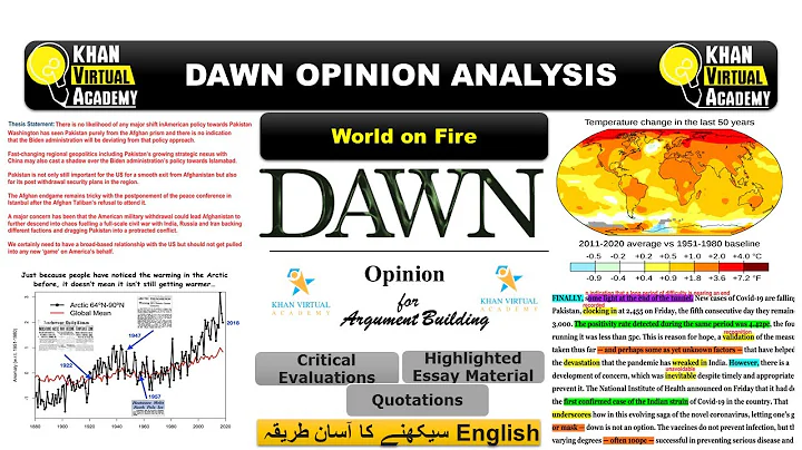 Dawn Newspaper Opinion Analysis || World on Fire by Aasim Sajjad Akhtar