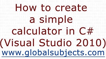 How to create a simple calculator in C# (Visual Studio 2010)