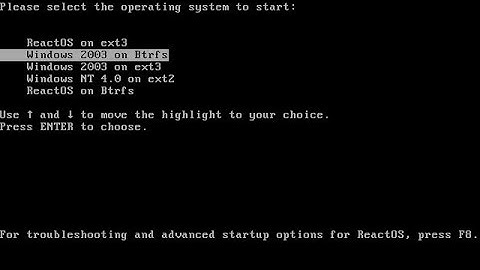 FreeLoader (ReactOS bootloader) boots Windows from Btrfs and ext2/3 formatted volumes