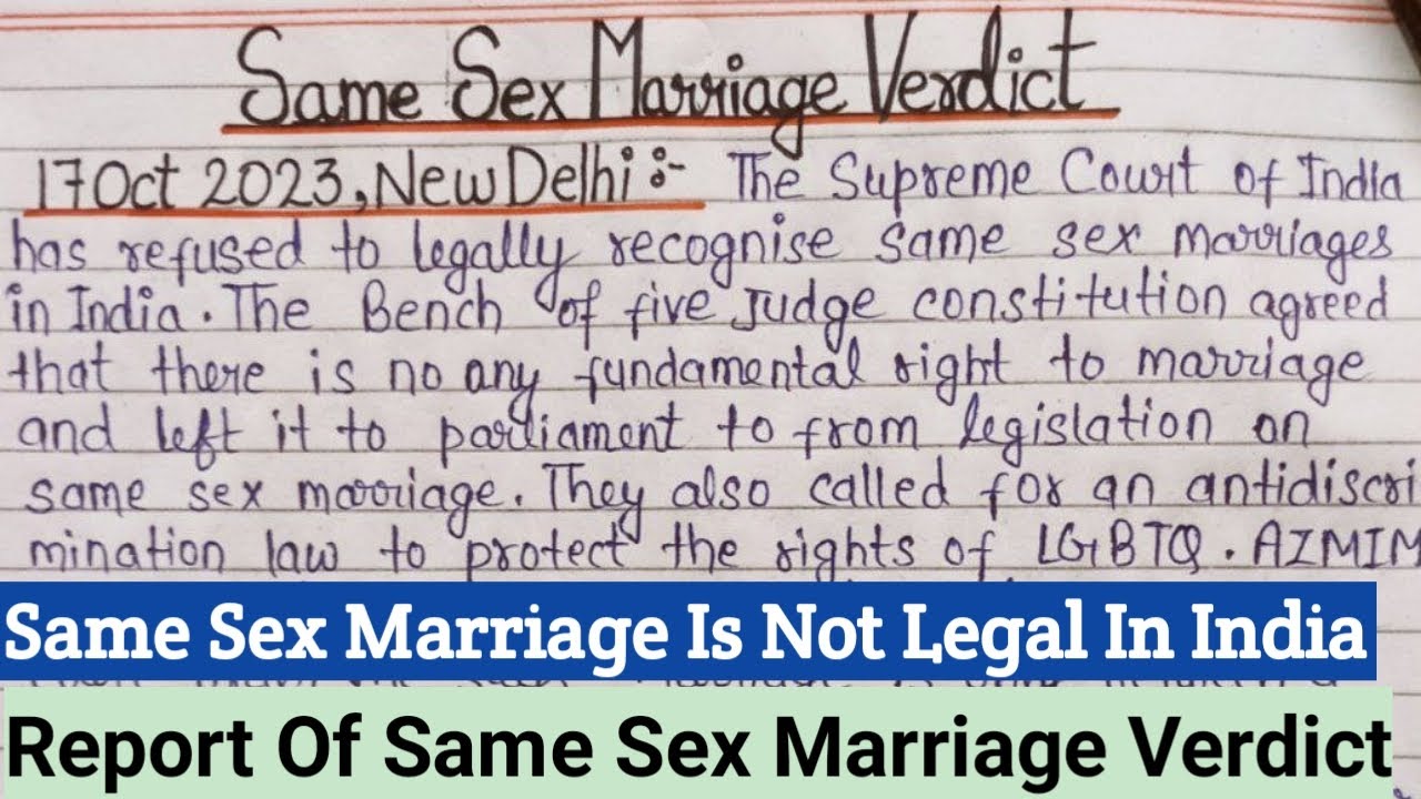 Same Sex Marriage Verdict Report Writing | Supreme Court Verdict On Same Sex marriages | LGBTQ News