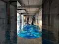 From a dirty cracked garage floor to an ocean blue metallic luxury masterpiece 🌊 #epoxyfloor #garage