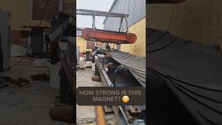 POWERFUL MAGNET pulls metal from the conveyor 😳🧲⚙️ #tech #engineering #industrial #manufacturing