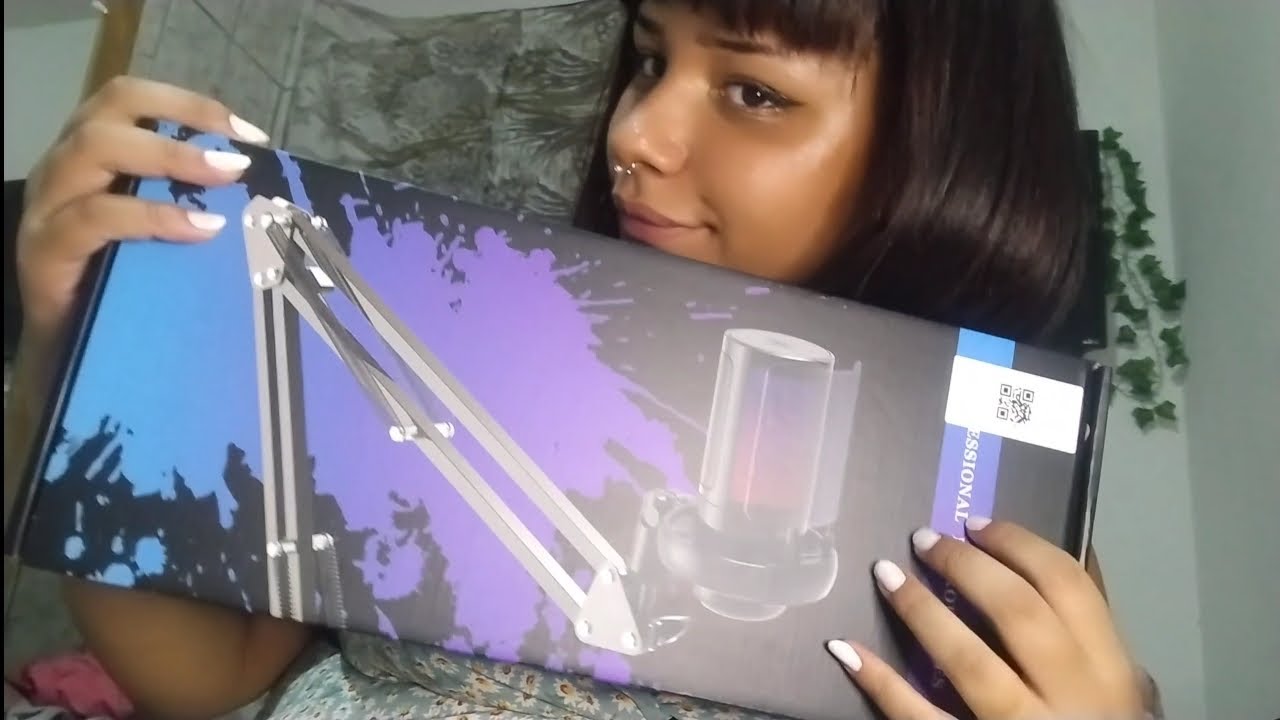 ASMR Unboxing do Meu Microfone Novo 🎤✨ Sons  Relaxantes