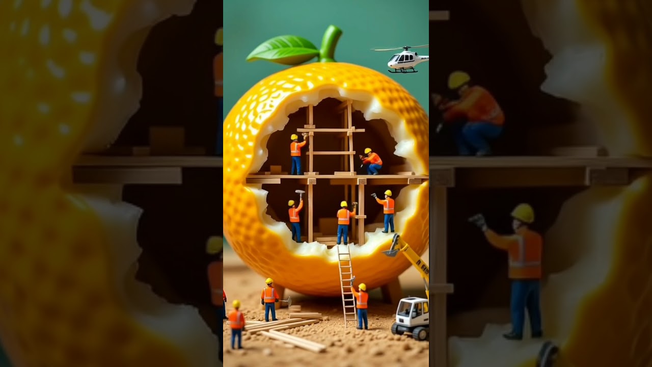 Miniature Workers Build a Giant Chicken Rot | Surreal Tiny Construction Scene 🏗️🍗