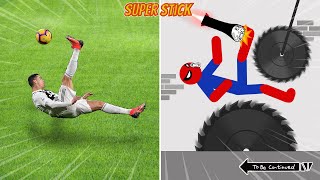 8 Min Real Football vs Stickman | Stickman Dismounting funny moments | Best Falls #44