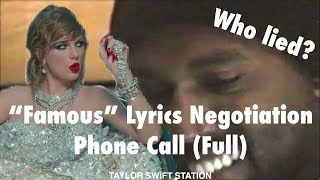 “Famous” Lyrics Negotiation Phone Call (Full)