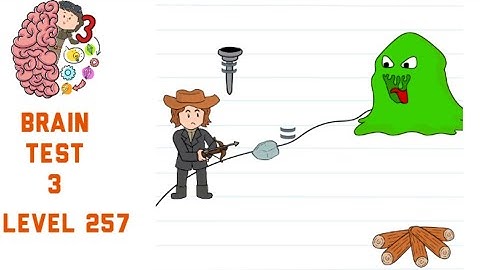 Brain Test 3 Level 257 Joe fell down next to an angry slime He must defeat it Walkthrough