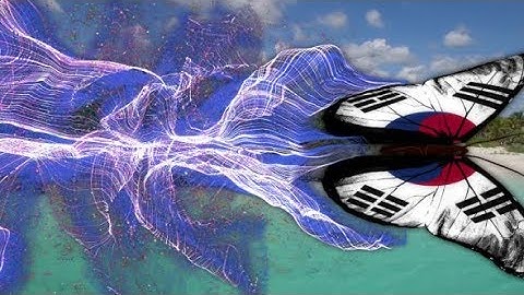 Korea South Flag Butterfly Gorgeous Particle Light Trailing Flying Transtion V5 | Motion Graphics -