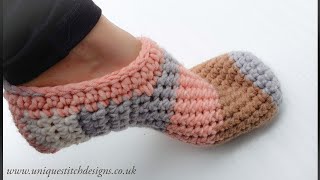 How to Crochet  Slippers THE EASIEST SLIPPERS EVER MADE!!!