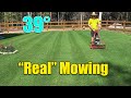 Reel Mowing Lawn in the Cool Fall Temps
