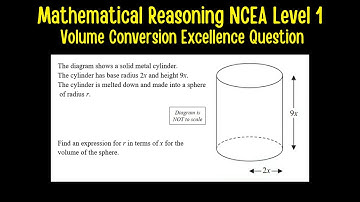 Mathematical Reasoning NCEA Level 1 -  Volume Conversion Excellence Question