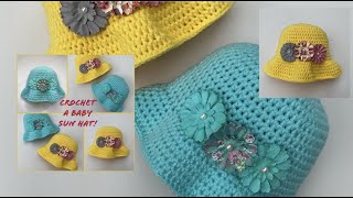 Crochet A Baby Sun Hat (06 Month Old) Tutorial