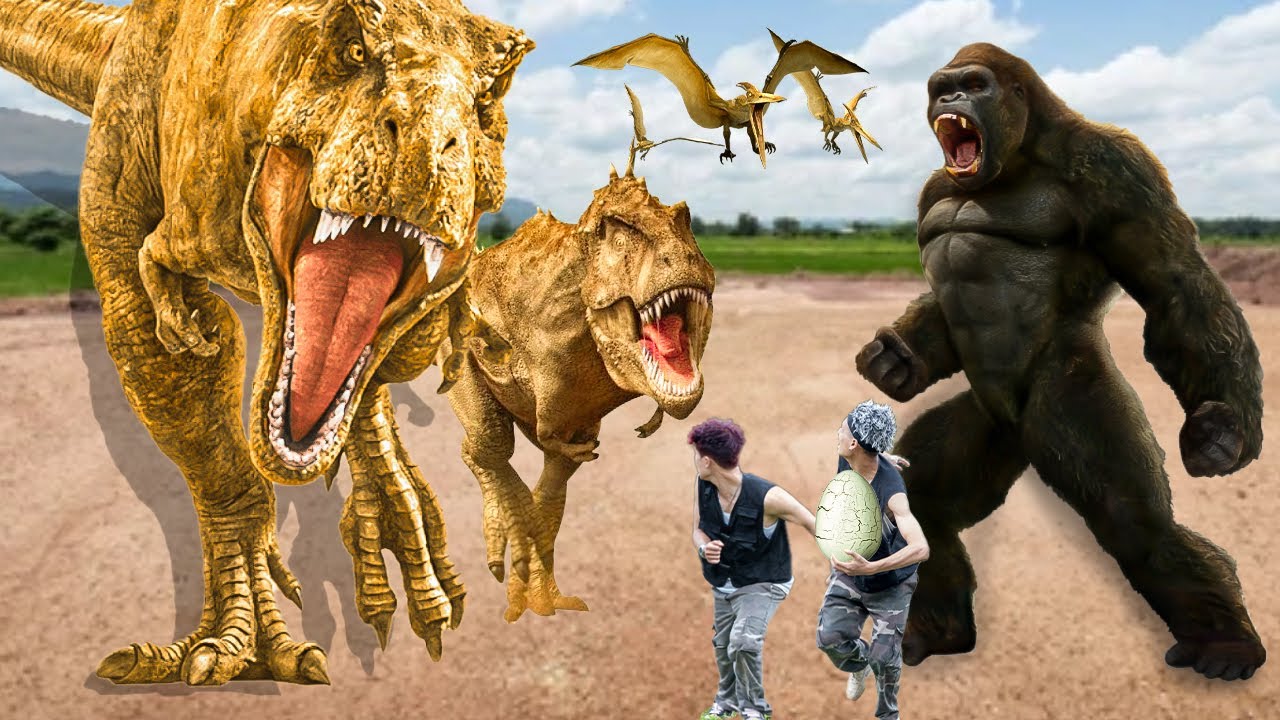 DINOSAURS NEW TRANSFORMERS | Jurassic Park Fan Made Short Film | T-rex Chase NEW HOT Movie @Ms.Sandy