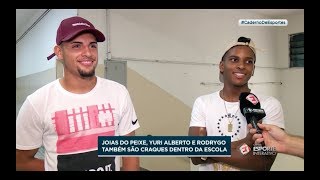 Joias da base do Santos, Rodrygo e Yuri Alberto fazem dobradinha em sala de aula