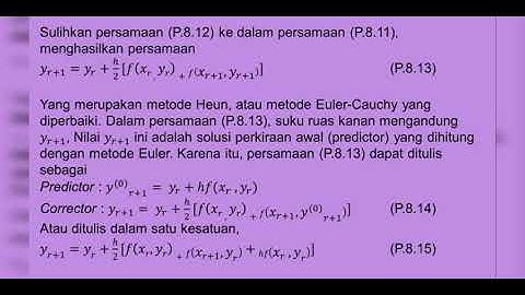 METODE HEUN (Perbaikan Metode Euler) #Metodenumerik