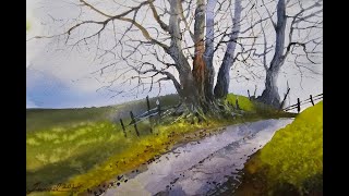 How to paint trees in watercolor