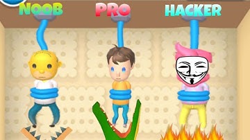 NOOB VS PRO vs HACKER-Rescue cut+Rope Puzzle